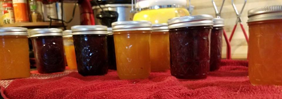 colored jam jars