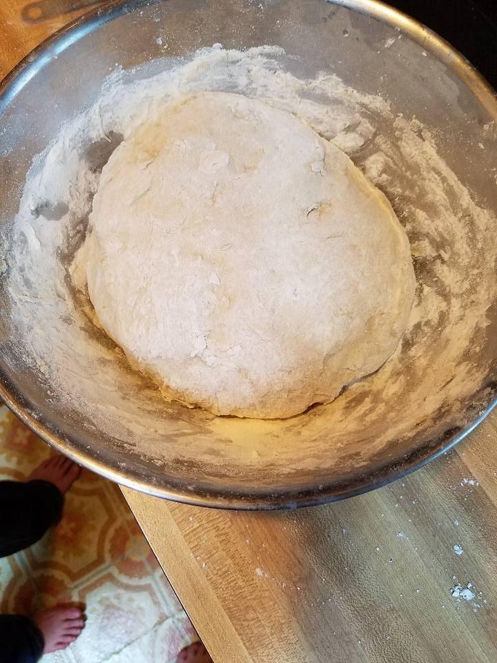 white bread dough